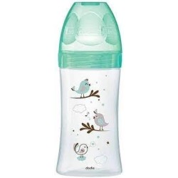 DODIE BIB INI+ VERRE 270ML VERT OISEAUX 0-6 M TET RONDE 3 VIT D2