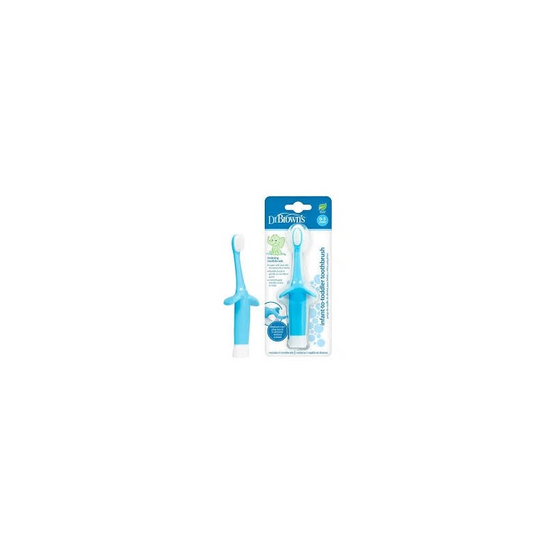 DR BROWNS brosse à dents bleu 0-3ans