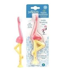 DR BROWNS brosse à dents flamant-rose 1-4ans