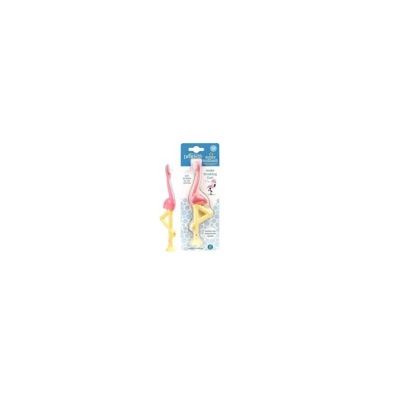 DR BROWNS brosse à dents flamant-rose 1-4ans