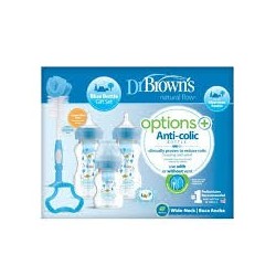 DR BROWNS Pack cadeau bleu (2x270ml,1x150ml,1brosse,1ann-denti,1sucette, 2brst)