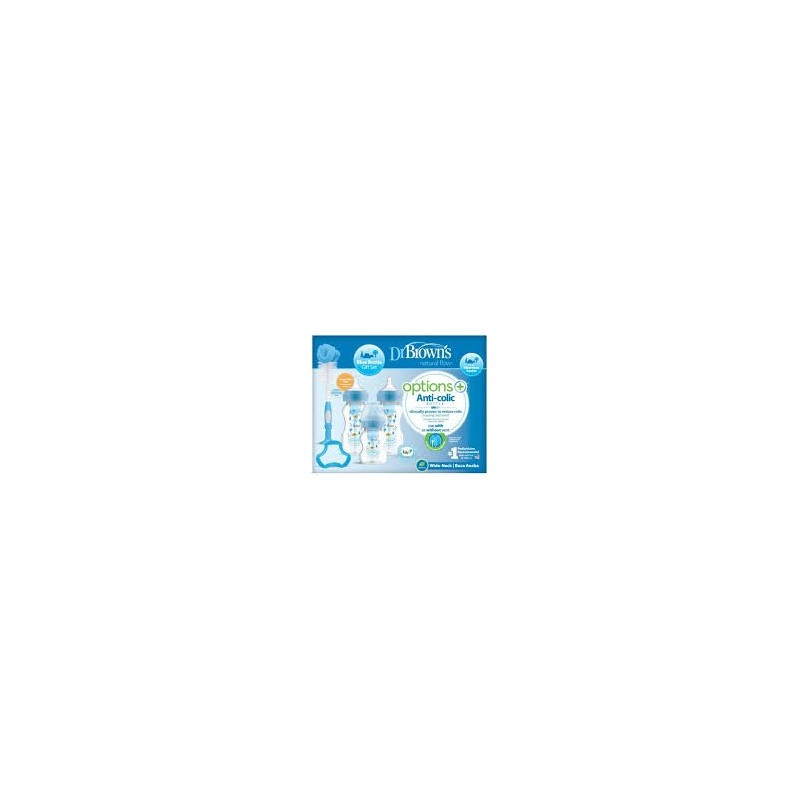 DR BROWNS Pack cadeau bleu (2x270ml,1x150ml,1brosse,1ann-denti,1sucette, 2brst)
