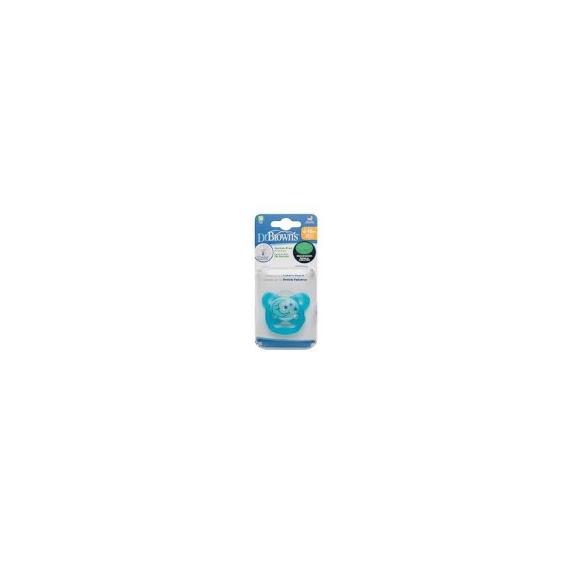 DR BROWNS PreVent Glow in the Dark BUTTERFLY SHIELD sucette - Stage 2, Blue, 1-Pack