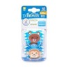 DR BROWNS PreVent PRINTED SHIELD sucette - Stage 2, garçon Animal Faces, 2-Pack