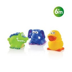 NUBY  JOUETS DE BAIN 25-ID6022 (CROCODILE, CANARD, ÉLÉPHA25-ID) +4 MOIS