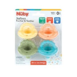 NUBY ANNEAU DE DENTITION 25-ID6826 100% SILICONE FORME SUCETTE +0MOIS