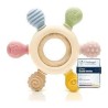 NUBY ANNEAU DE DENTITION 25-NV06010 ANIMAL BOIS & SILICONE -CRABE HIPOPOTAME +3MOIS