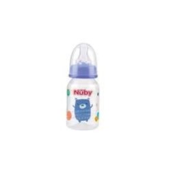 NUBY BIBERON 25-ID03003 CLASSIQUE IMPRIMÉ COL STANDARD EN PP AVEC TÉTINE ANTICOLIQUE 120ML +0 MOIS