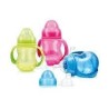 NUBY BIBERON 25-ID1107 DAPPRENTISSAGE COL LARGE ANTI-GOUTTE À ANCES EN PP AVEC TÉTINE ANTI-COLIQUE 240ML +0 MOIS