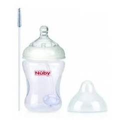 NUBY BIBERON 25-ID1143 ANTI-REFLUX ET ANTI-COLIQUE COL LARGE AVEC HOQUET À PAILLE 360° 240ML - 0M+