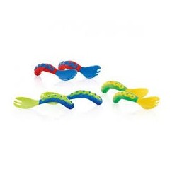 NUBY CUILLÈRE 25-ID5253 SET DE COUVERTS (CUILLÈRE + FOURCHETTE) 1ERE AGE +9 MOIS