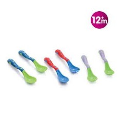 NUBY CUILLÈRE 25-ID5256 SET DE COUVERTS (CUILLÈRE + FOURCHETTE) 2EME AGE +12 MOIS