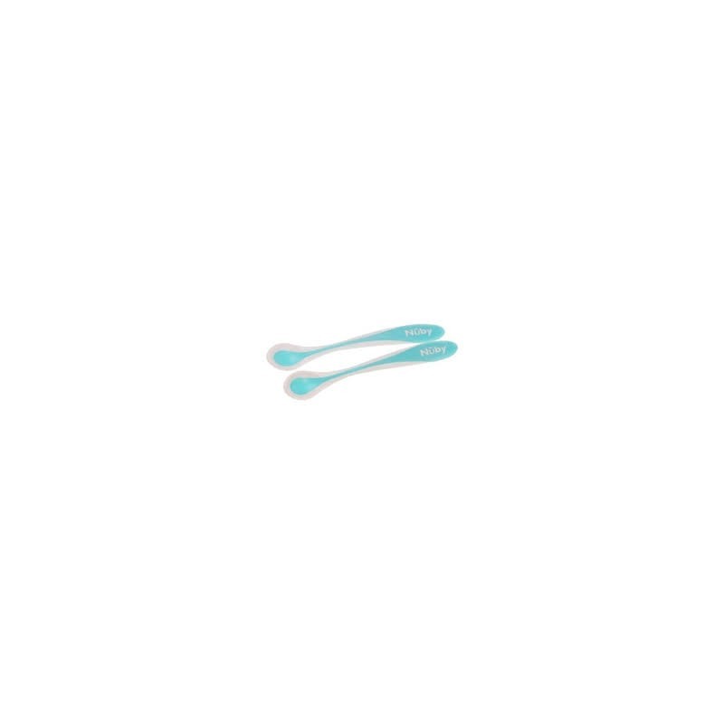 NUBY CUILLERES 25-ID5235 THERMOSENSIBLES PATENTEESA BORD DOUX +3MOIS BLUE