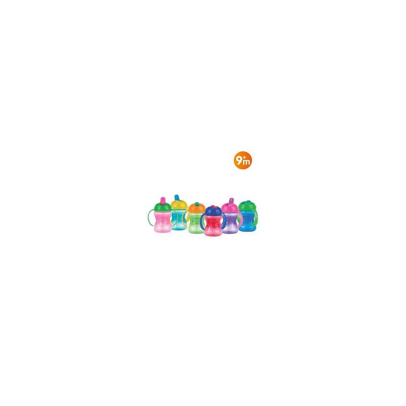 NUBY GOBELET 25-ID10302 EN PP À ANSES ET BEC RIGIDE ET FERMETURE À C 6m+ 240ml