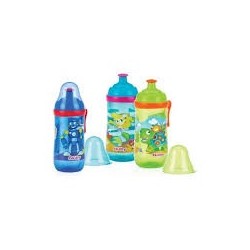 NUBY GOBELET 25-ID1250 ANTI-GOUTTE SPORTIF POP-UP IMPRIMÉ EN PP AVEC COUVERLE 360ML +18MOIS
