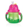 NUBY Gobelet 25-NV0404002 anti-goutte A PAILLE  Flip-It with avec anses decoratif  240ml 12m+