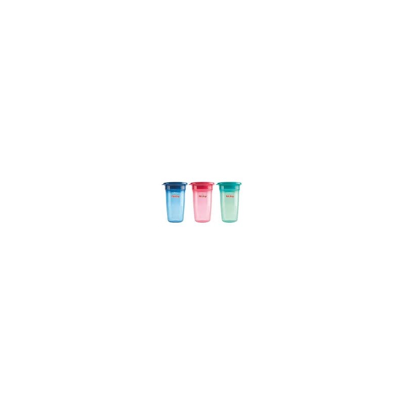 NUBY GOBELET25-NV0414003 ANTI-GOUTTE MAGIC 360° EN PP AVEC COUVERLE 300ML +6MOIS