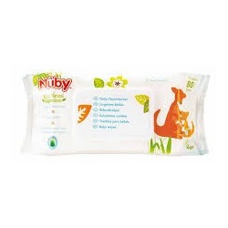 NUBY Lingettes 25-CG42080 anti bacteriennes Corps et Visage Bébé 80unités