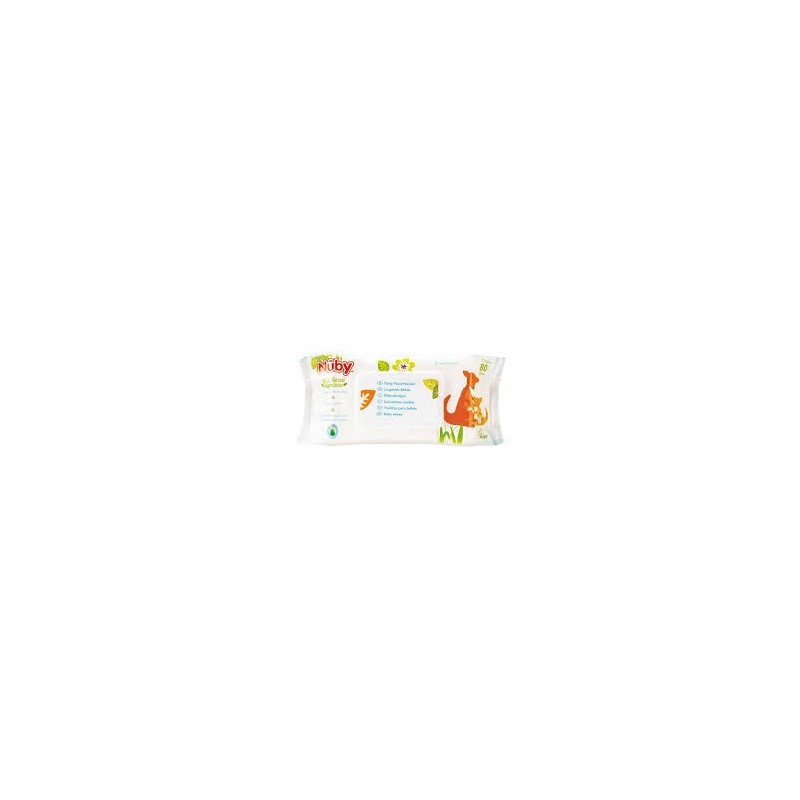 NUBY Lingettes 25-CG42080 anti bacteriennes Corps et Visage Bébé 80unités