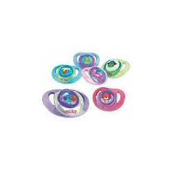 NUBY Sucette 25-NV02006S orthodontique classique en 100% silicone Couleur 1 pièce 0-6+m