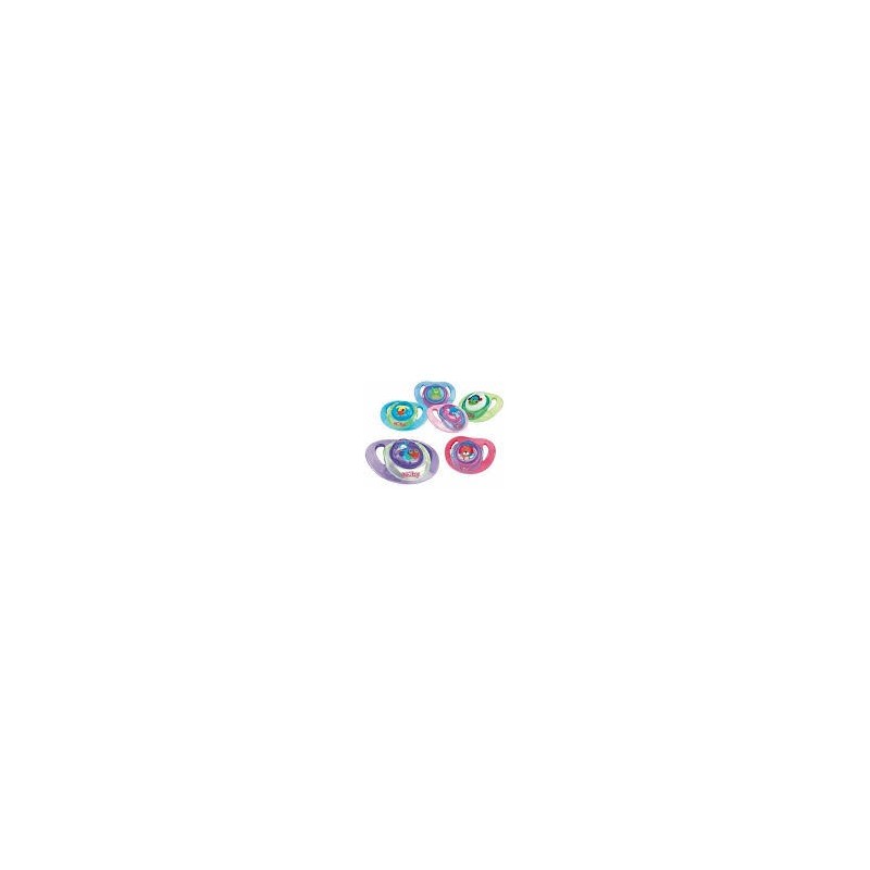 NUBY Sucette 25-NV02006S orthodontique classique en 100% silicone Couleur 1 pièce 0-6+m