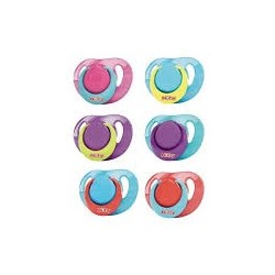 NUBY SUCETTE EN SILICONE CLASSIQUE ORTHODENTIQUE AVEC PICOTS DE MASSAGE 6-36M (20-ID92990MOS).