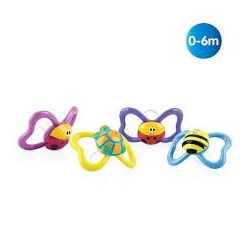 NUBY SUCETTE EN SILICONE PACI-PALS FORME OVALE AVEC PICOTS DE MASSAGE 0-6 MOIS (20-ID5880SFSN1 ).