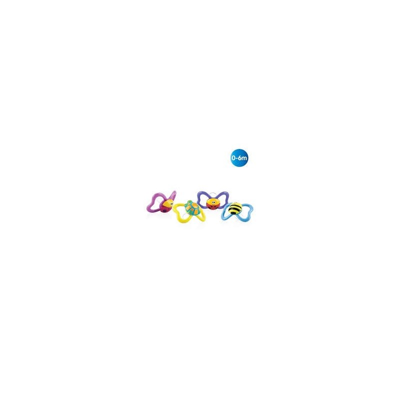 NUBY SUCETTE EN SILICONE PACI-PALS FORME OVALE AVEC PICOTS DE MASSAGE 0-6 MOIS (20-ID5880SFSN1 ).