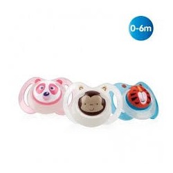NUBY SUCETTES 25-NV02004S 2 Pièces Sucettes en Silicone ovale phosphorescente 0-6 mois