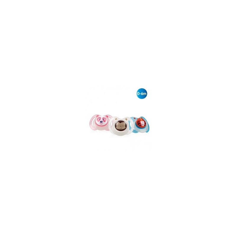 NUBY SUCETTES 25-NV02004S 2 Pièces Sucettes en Silicone ovale phosphorescente 0-6 mois