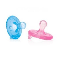 NUBY Sucettes 25-NV02007S 2 Pièces Sucettes 3D en 100% silicone cerise 0-6mois