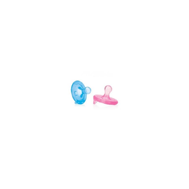 NUBY Sucettes 25-NV02007S 2 Pièces Sucettes 3D en 100% silicone cerise 0-6mois