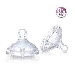 NUBY TETINES 25-ID0015 EN SILICONE POUR BIBERONS À COL LARGE ANTI-COLIQUE +0M