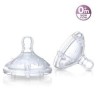 NUBY TETINES 25-ID0015 EN SILICONE POUR BIBERONS À COL LARGE ANTI-COLIQUE +0M
