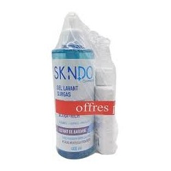 SKINDO PACK GEL LAVANT PEAU GRASSES 400ML+LAIT CORPOREL