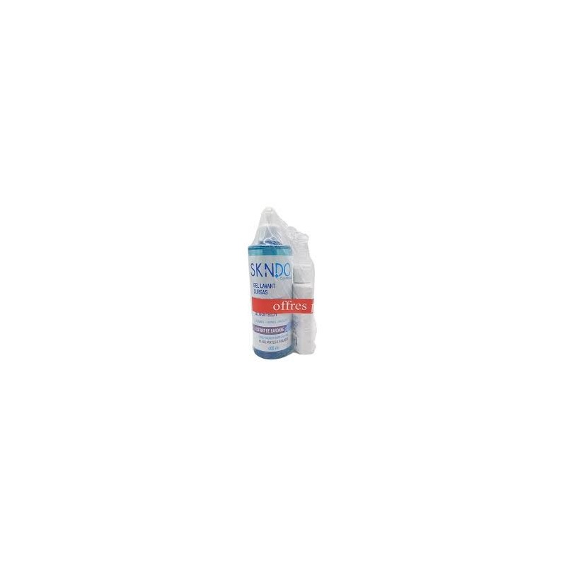 SKINDO PACK GEL LAVANT PEAU GRASSES 400ML+LAIT CORPOREL