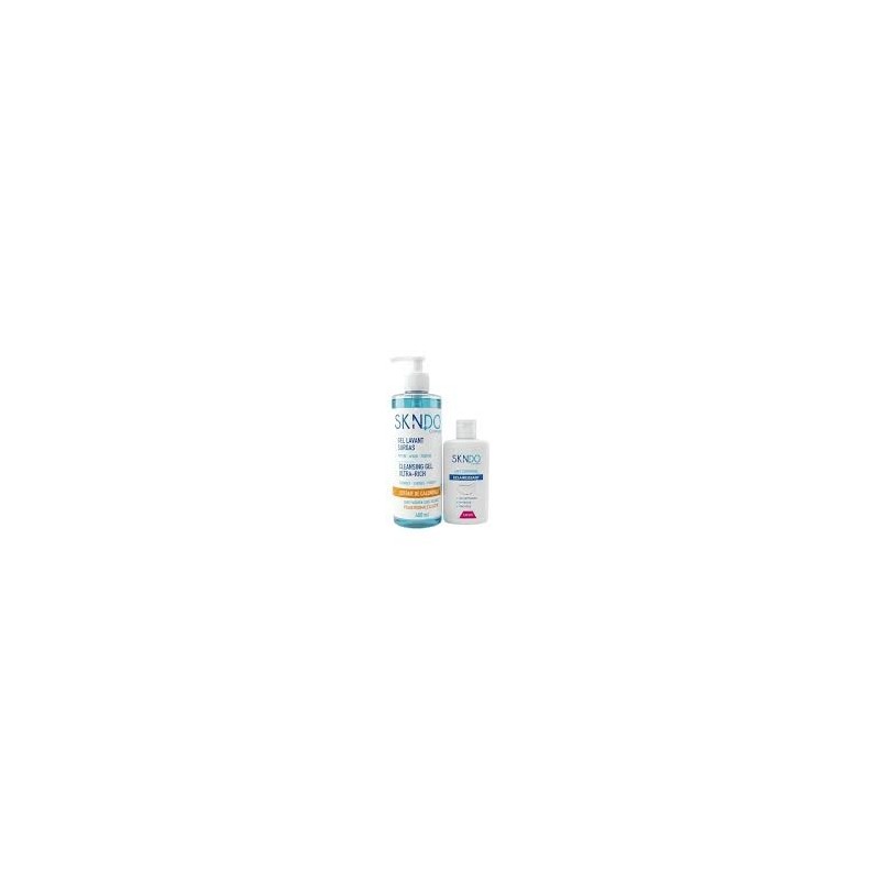 SKINDO PACK GEL LAVANT PEAU SECHE 400ML+LAIT CORPOREL