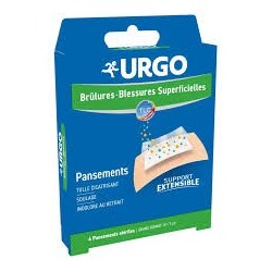 URGO PANSEMENT BRULURES EXTENSIBLE X4 GF 10*7 CM