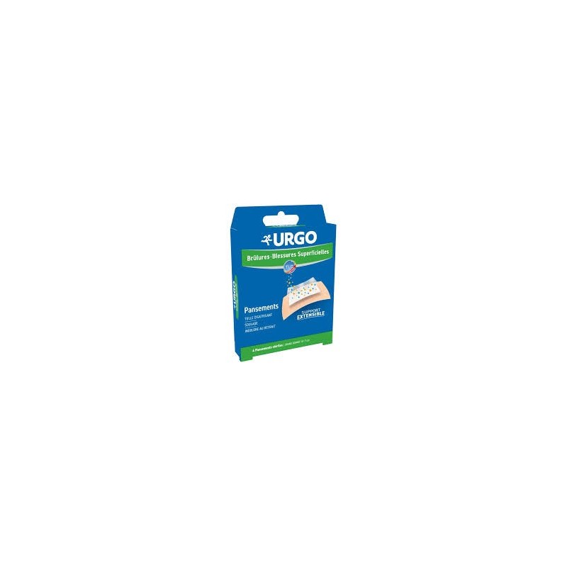 URGO PANSEMENT BRULURES EXTENSIBLE X4 GF 10*7 CM