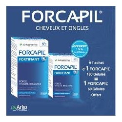 PACK FORCAPIL 180 Gelules  + ( FORCAPIL 60 Gelules offert ).