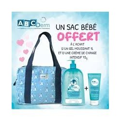 ABCDERM PROMO GEL MOUSSANT 1L+CR DE CHANGE+SAC BEBE