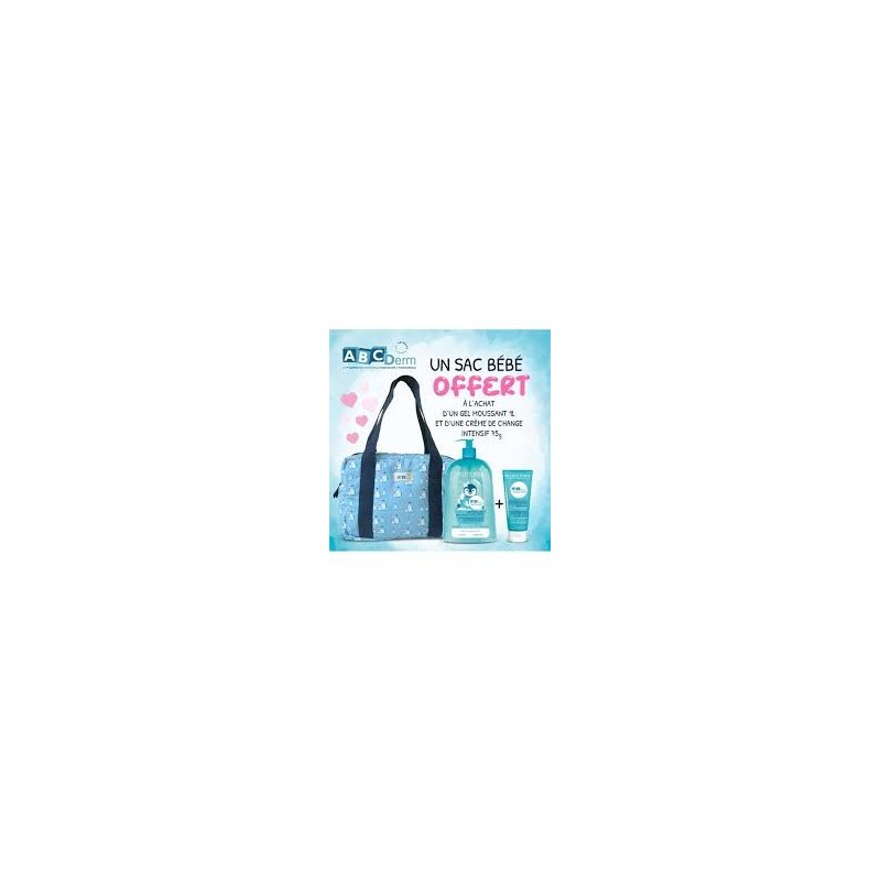 ABCDERM PROMO GEL MOUSSANT 1L+CR DE CHANGE+SAC BEBE