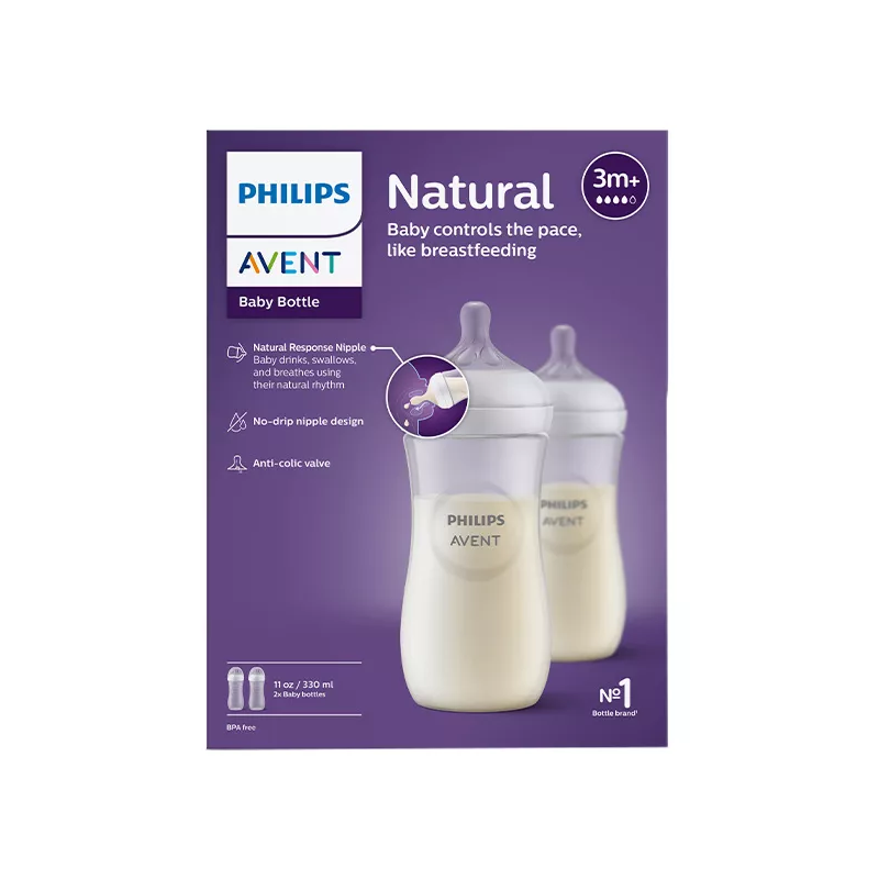 AVENT BIBERON NATURAL 3.0 TETA 3M+ 330ML X2