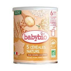 BABYBIO 5 CEREALES NATURE 220G