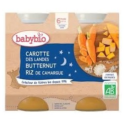 BABYBIO POT BONNE NUIT CAROTTE COURGE BUTTERNUT RIZ 2*200G