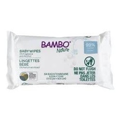 BAMBO LINGETTES NATURE 99% WATER D EAU 64 PIECES