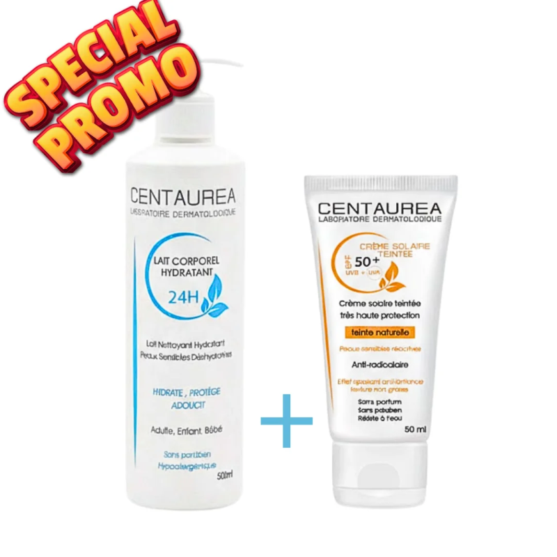 CENTAUREA PROMO LAIT HYDRATANT 500ML+CR LOAIRE TEINTEE SPF50