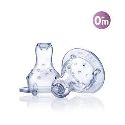 NUBY LOT DE 2 TETINES SILICONE 20-ID00921 VARIO FLO POUR BIB