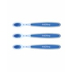 NUBY Lot de 3 cuilléres thermosensibles patentéesà bord doux
