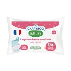 CARRYBOO LINGETTES DERMO SENSITIVES SS PARFUM 100% COMPOSTAB